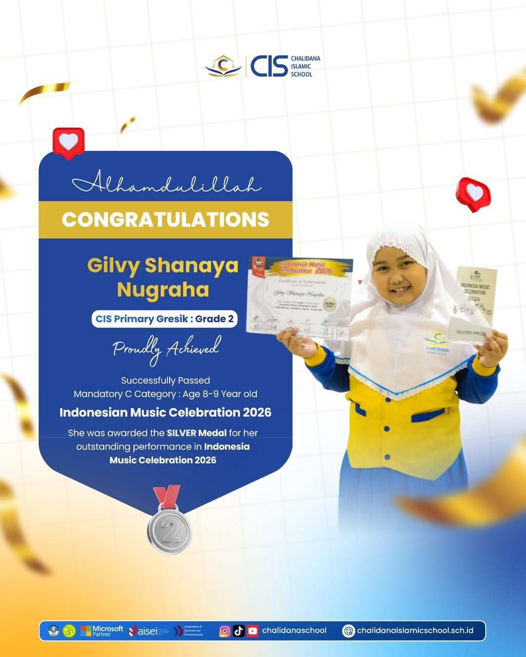 CIS Primary Gresik Student Wins Silver Medal at Indonesian Music Celebration 2026