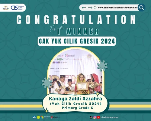 Kanaya Zaldi Azzahra for winning 1st place in Cak Yuk Cilik Gresik 2024!