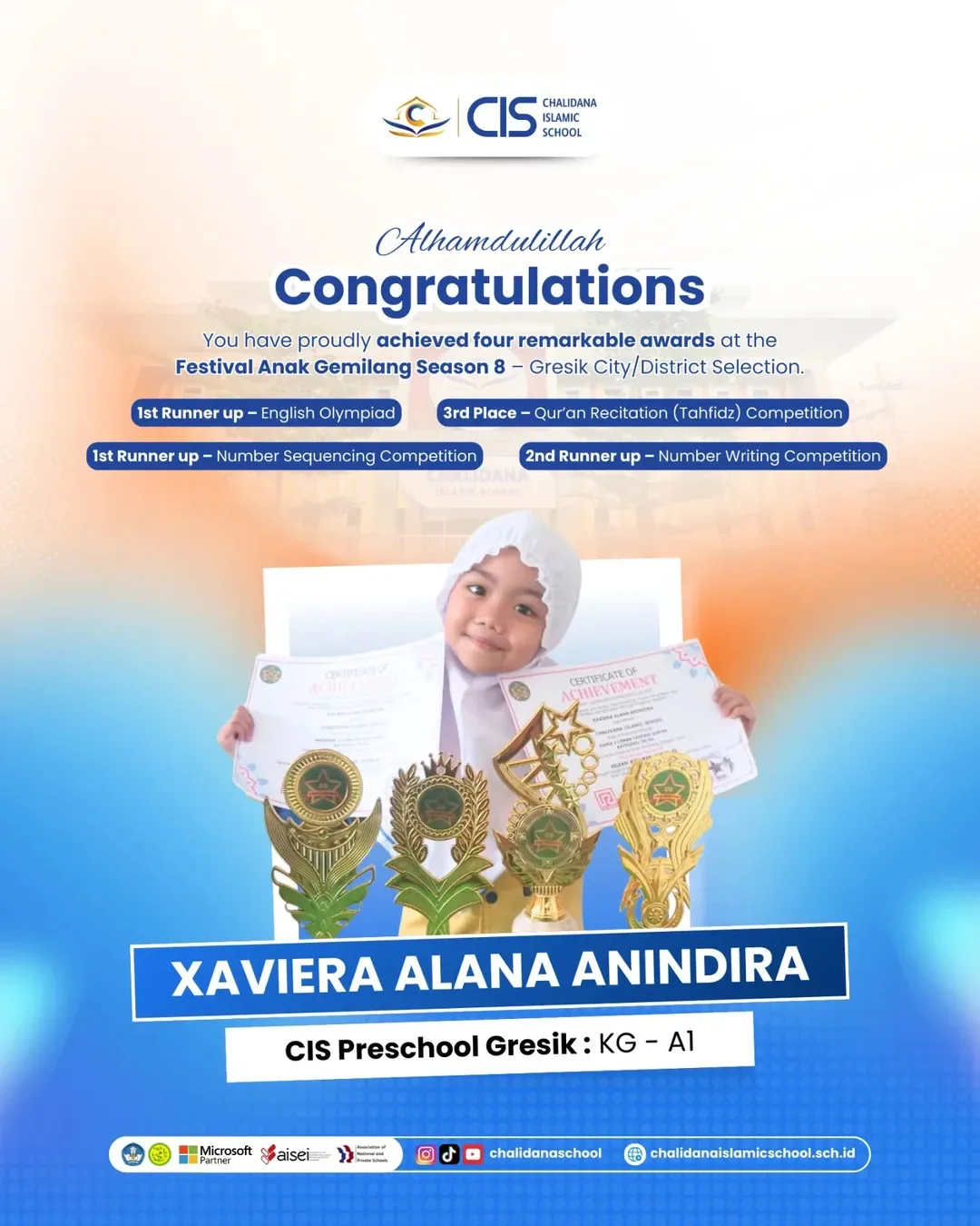 Congratulations, Xaviera! An Impressive Achievement at the Gresik City Event
