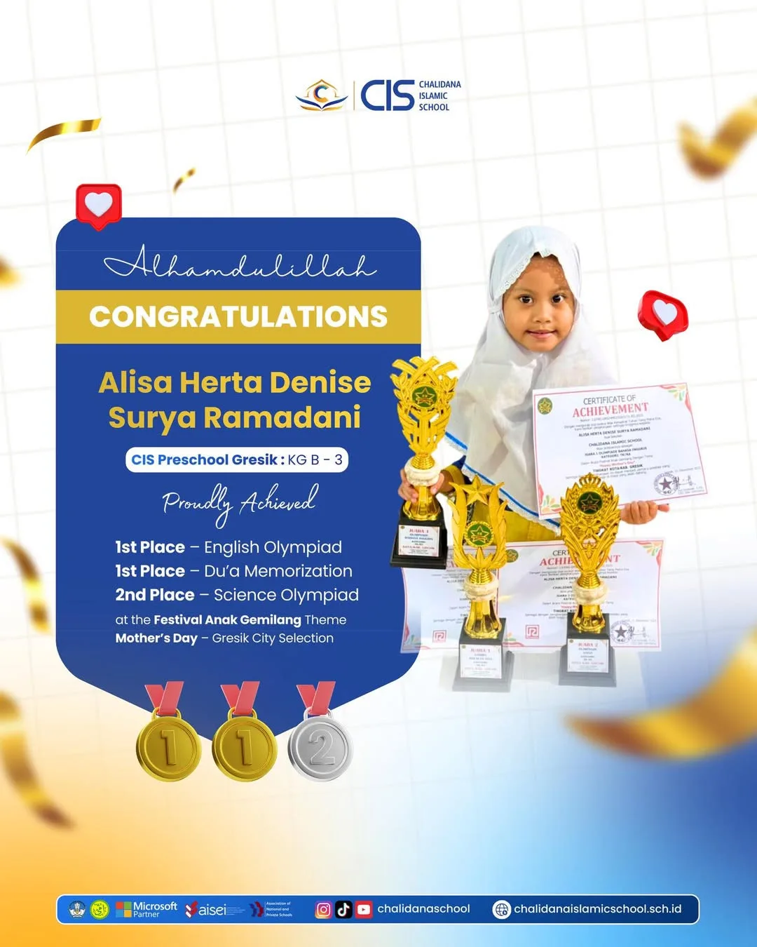 The Proud Achievements of CIS Preschool Gresik Students at the Gemilang Children's Festival