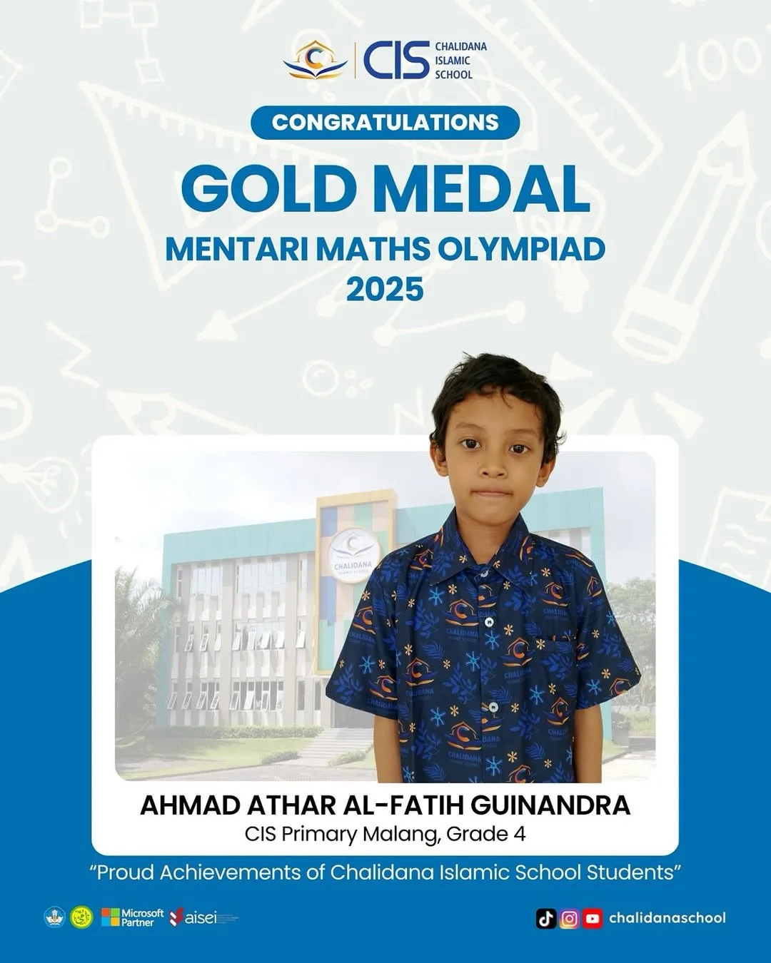 #CISPrimaryMalang Congratulations Athar.