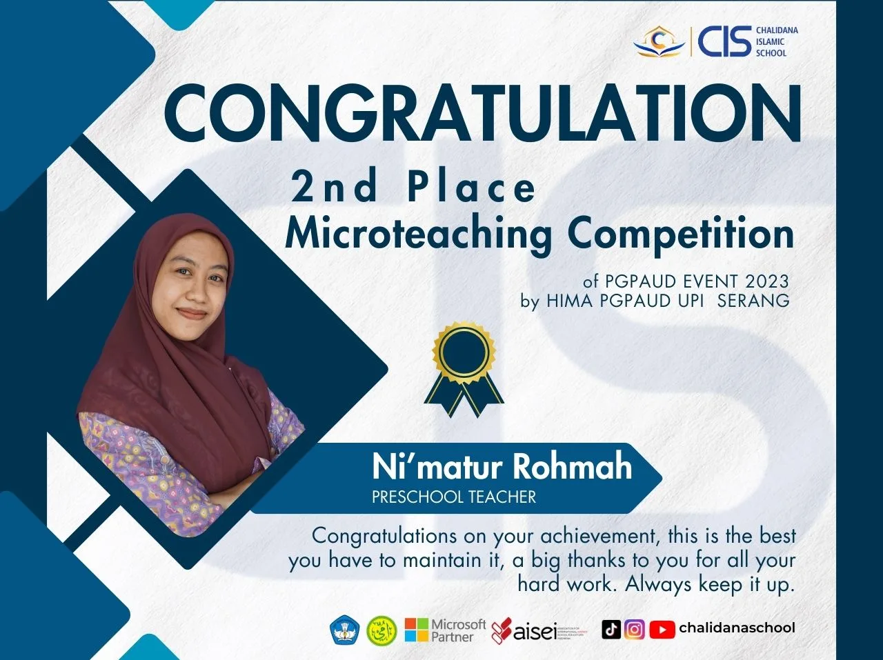 2nd place in the Microteaching Competition